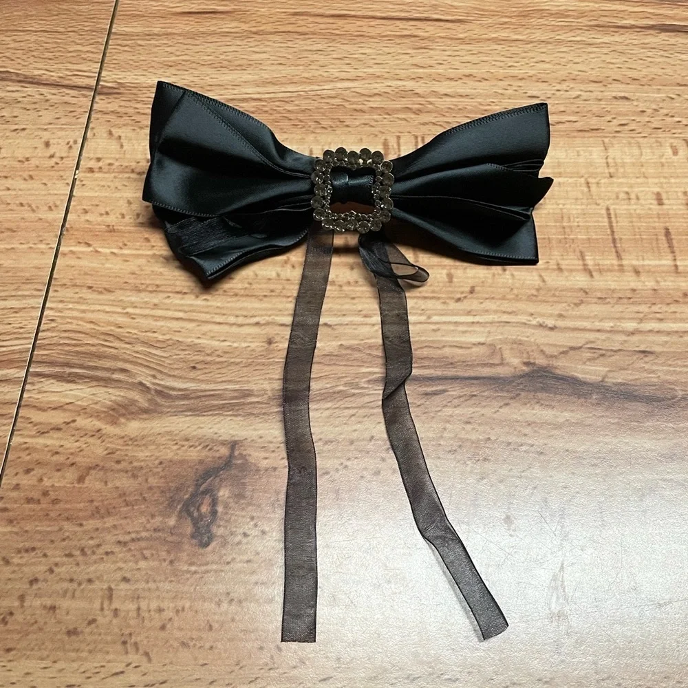 Satin Buckle Bow French Barrette Hair Clip